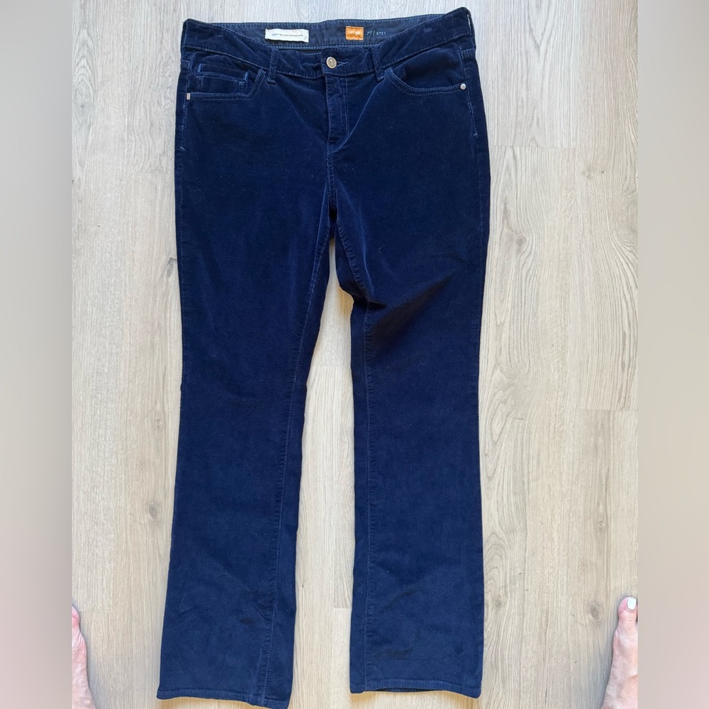 Anthropologie Pilcro and the Letterpress Stet Dark Blue Corduroy Pants Size 32